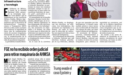 Portada RCG Nacional e Internacional [23 de julio de 2025] Gobierno de México presenta la estrategia ‘Cero Robos’; FGE no ha recibido orden judicial para retirar maquinaria de AHMSA y más…