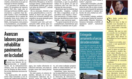Portada RCG Media [26 de julio de 2025] La grandeza de Saltillo radica en su gente: Manolo Jiménez; Ramos Arizpe intensifica trabajos de bacheo y vialidad y más…