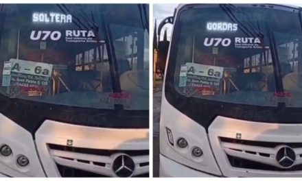 Investigan mensaje misógino en transporte de Puebla… decía ‘Busco mamá soltera, no gordas’ (video)