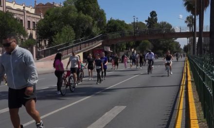 Disfrutan en familia la Ruta Recreativa en Saltillo
