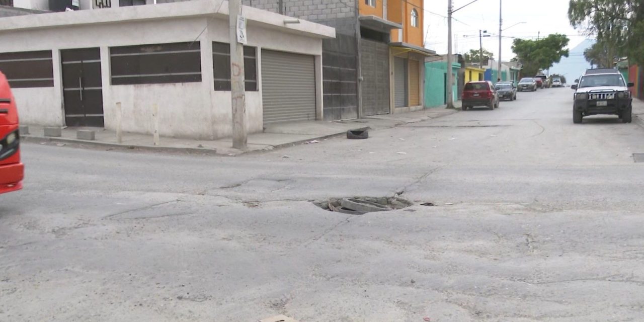 Existe una peligrosa trampa para automovilistas en la colonia Mirador de Ramos Arizpe