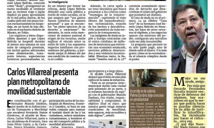 Portada RCG Centro [7 de agosto de 2025] Hipocresía republicana: Andy gastó 15 mil pesos diarios en Japón; Carlos Villarreal presenta plan metropolitano de movilidad sustentable y más…
