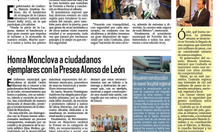 Portada RCG Centro [9 de agosto de 2025] Da inicio la carrera Coahuila 1000; honra Monclova a ciudadanos ejemplares con la Presea Alonso de León y más…