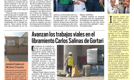 Portada RCG Centro [20 de agosto de 2025] Manolo Jiménez invierte más de 120 mdp en obras para la región Centro; avanzan los trabajos en el libramiento Carlos Salinas de Gortari y más…