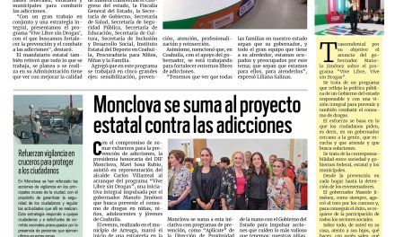 Portada RCG Centro [26 de agosto de 2025] Manolo Jiménez inicia el programa ‘Vive Libre, Vive sin Drogas’; Monclova se suma al proyecto estatal contra las adicciones y más…