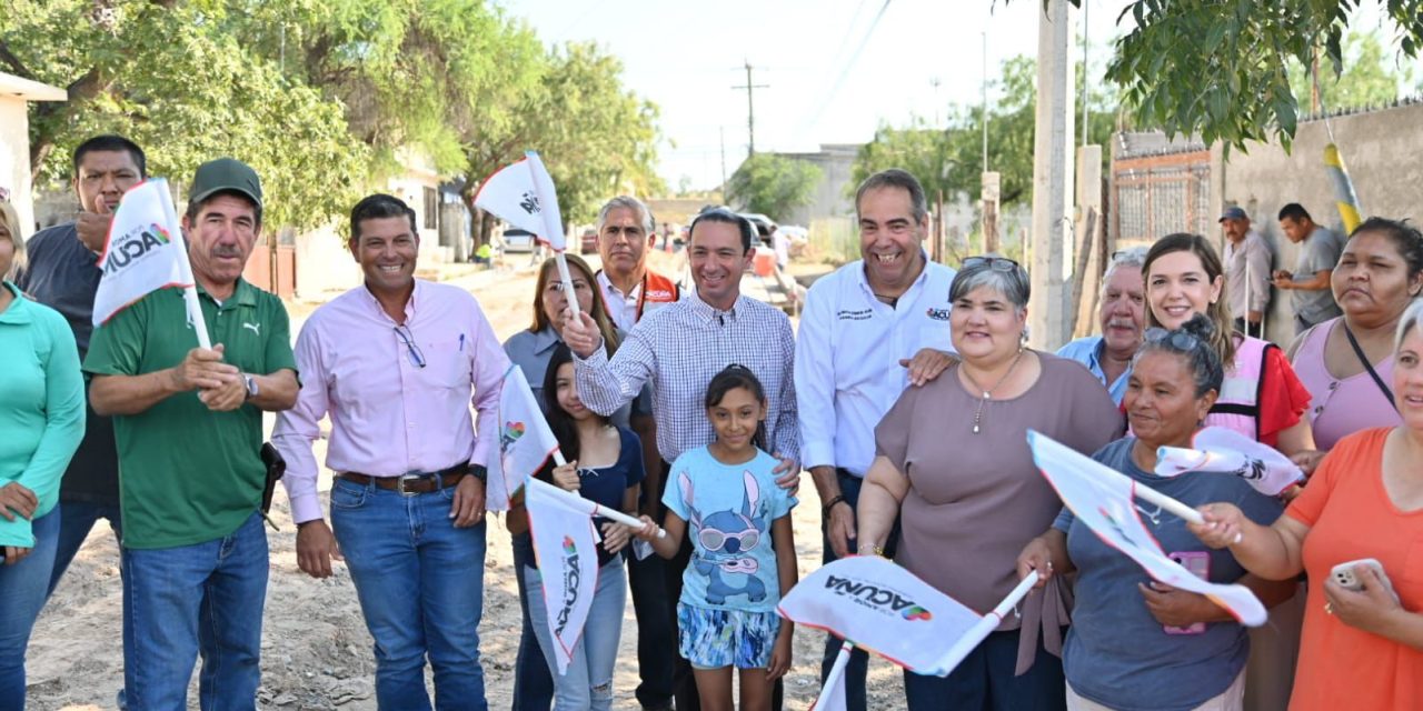 Avanzan trabajos de pavimentación en Acuña