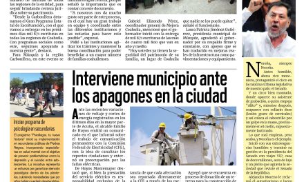 Portada RCG Fronteriza [28 de agosto de 2025] Manolo Jiménez inicia programa de escrituración en Coahuila; interviene municipio ante los apagones registrados en la ciudad y más…