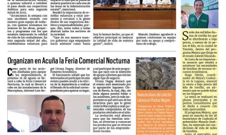 Portada RCG Fronteriza [12 de agosto de 2025] Manolo Jiménez reúne a su gabinete para organizar el cierre del año; organizan en Acuña la Feria Comercial Nocturna y más…
