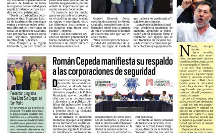 Portada RCG Lagunera [28 de agosto de 2025] Manolo Jiménez inicia programa de escrituración en Coahuila; Román Cepeda manifiesta su respaldo a las corporaciones de seguridad y más…