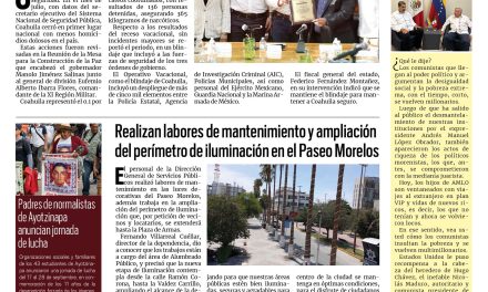 Portada RCG Lagunera [19 de agosto de 2025] Mantiene Coahuila los mejores resultados en seguridad; realizan labores de mantenimiento y ampliación del perímetro de iluminación en el Paseo Morelos y más…