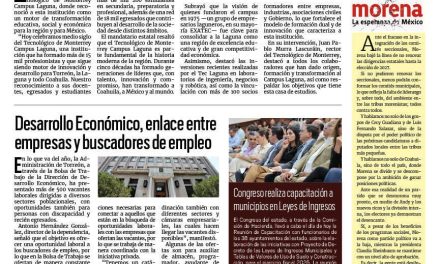 Portada RCG Lagunera [23 de agosto de 2025] Coahuila reconoce el legado educativo en la región Laguna; Desarrollo Económico, enlace entre empresas y buscadores de empleo y más…