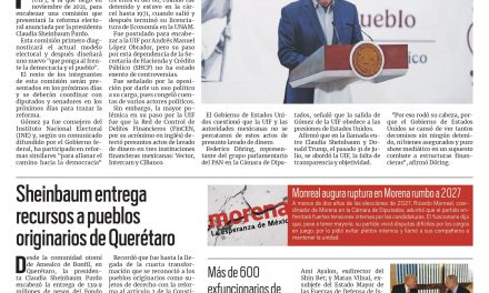 Portada RCG Nacional e Internacional [4 de agosto de 2025] Salida de Pablo Gómez de la UIF sería por presiones de Estados Unidos ;Sheinbaum entrega recursos a pueblos originarios de Querétaro y más…
