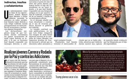 Portada RCG Nacional e Internacional [11 de agosto de 2025] Pelean hijos de AMLO y Calderón en redes sociales; realizan jóvenes Carrera y Rodada por la Paz y contra las Adicciones y más…