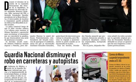Portada RCG Nacional e Internacional [28 de agosto de 2025] Alejandro Moreno y Gerardo Fernández Noroña protagonizan pelea en el Senado; Guardia Nacional disminuye el robo en carreteras y autopistas y más…