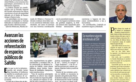 Portada RCG Media [4 de agosto de 2025] Coahuila mantiene filtros de seguridad durante el periodo vacacional; avanzan las acciones de reforestación de espacios públicos de Saltillo y más…