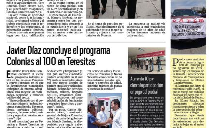 Portada RCG Media [5 de agosto de 2025] Manolo Jiménez, el gobernador mejor calificado; Javier Díaz concluye el programa Colonias al 100 en Teresitas y más…