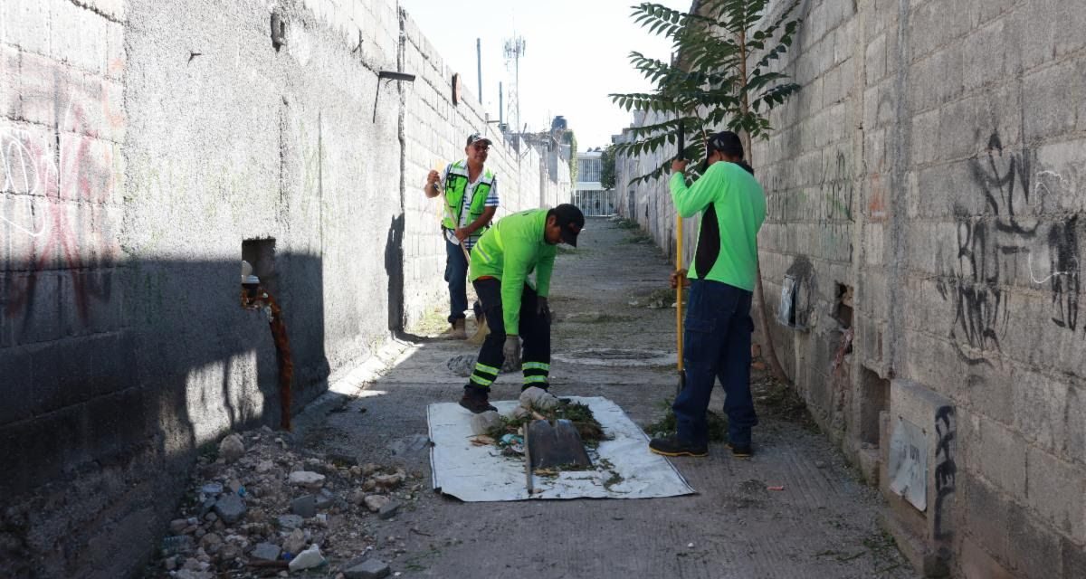 Continúa la limpieza de callejones en Saltillo