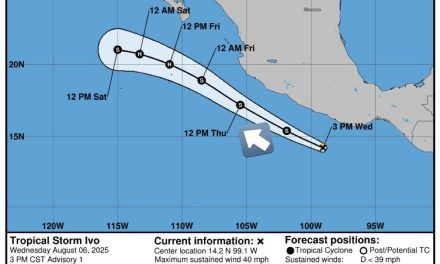 Tormenta Tropical ‘Ivo’ amenaza costas del Pacífico mexicano con fuertes lluvias y oleaje elevado
