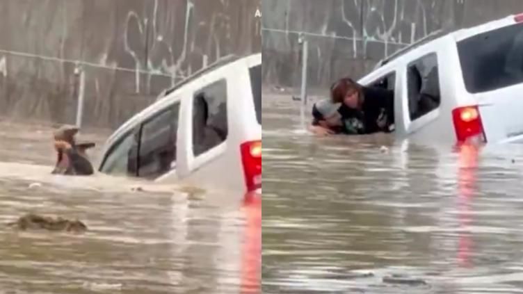 Héroe rescata a mujer atrapada en camioneta durante inundaciones en Tennessee (Video)