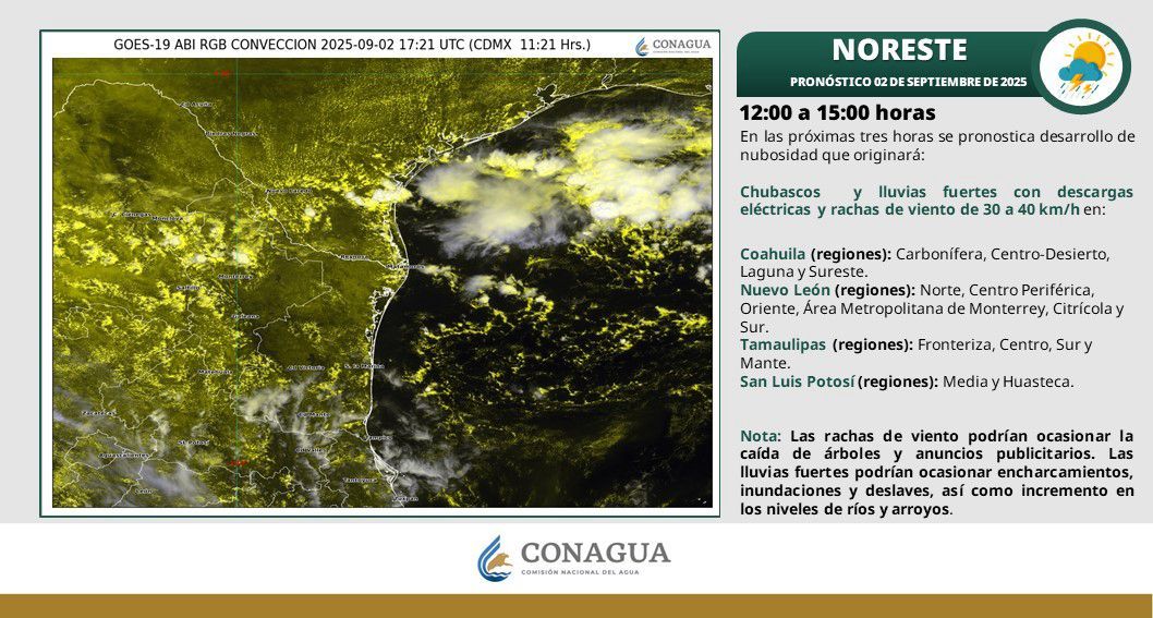 Llegarán más lluvias a Coahuila