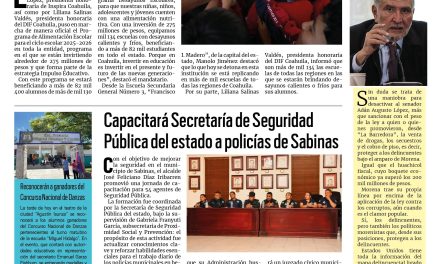Portada RCG Carbonífera [24 de septiembre de 2025] Dan inicio al Programa de Alimentación Escolar en Coahuila; capacitarán a elementos de seguridad de Sabinas y más…