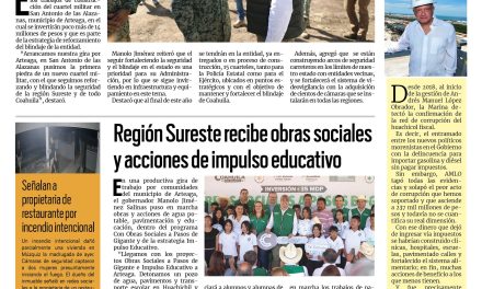 Portada RCG Carbonífera [27 de septiembre de 2025] Manolo Jiménez da inicio a la construcción de un nuevo cuartel militar; región Sureste recibe obras sociales y acciones de impulso educativo y más…