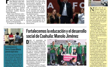 Portada RCG Centro [18 de septiembre de 2025] Se ampara Andy López Beltrán; fortalecemos la educación y el desarrollo social de Coahuila: Manolo Jiménez y más…