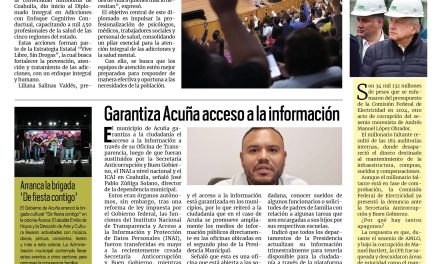 Portada RCG Fronteriza [15 de septiembre de 2025] DIF Coahuila capacita a personal de salud para atención de adicciones; garantiza Acuña acceso a la información y más…