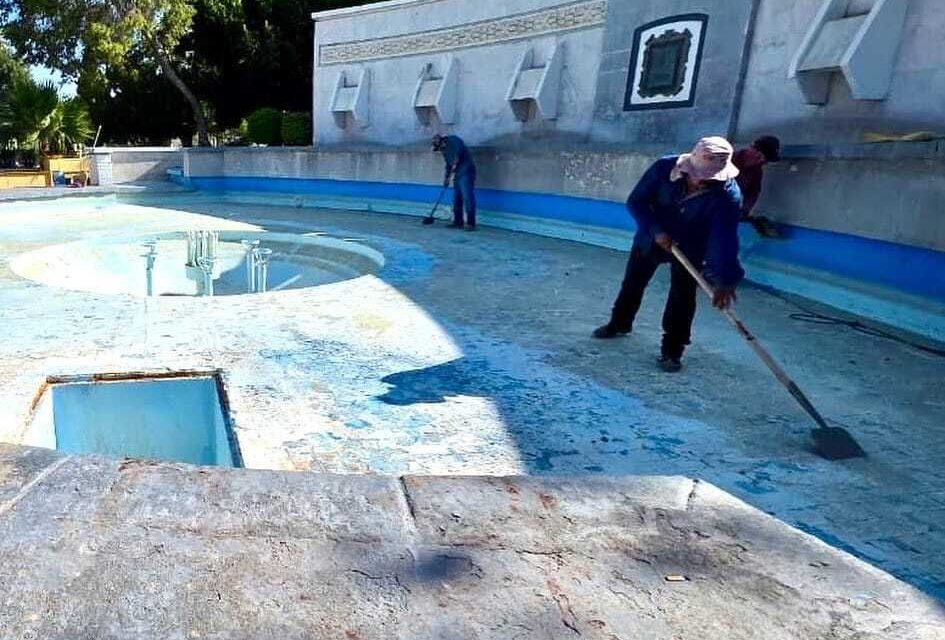 Continúa la restauración de la ‘Fuente del Pensador’ en Torreón