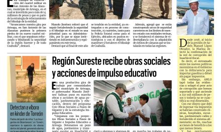 Portada RCG Lagunera [27 de septiembre de 2025] Manolo Jiménez da inicio a la construcción de un nuevo cuartel militar; región Sureste recibe obras sociales y acciones de impulso educativo y más…