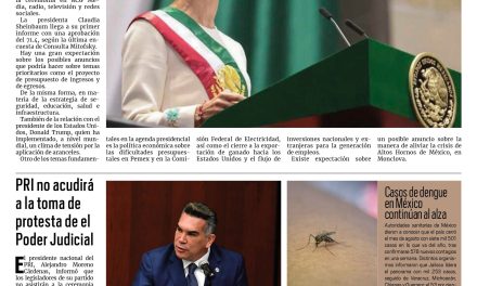 Portada RCG Nacional e Internacional [1 de septiembre de 2025] Informe de la presidenta Claudia Sheinbaum; PRI no acudirá a la toma de protesta en el Poder Judicial y más…
