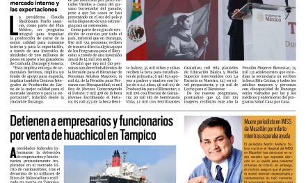 Portada RCG Nacional e Internacional [7 de septiembre de 2025] Impulsa Sheinbaum programa para producir carne de calidad; Detienen a empresarios y funcionarios por huachicol en Tampico y más…