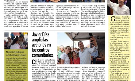Portada RCG Media [3 de septiembre de 2025] Destaca Coahuila en el Consejo Nacional de Seguridad; Javier Díaz amplía las acciones en los centros comunitarios y más…