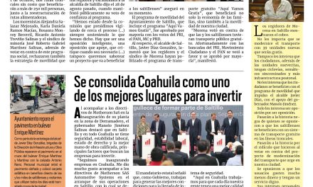 Portada RCG Media [11 de septiembre de 2025] Morena vota en contra del transporte gratis en Saltillo; se consolida Coahuila como uno de los mejores lugares para invertir y más…