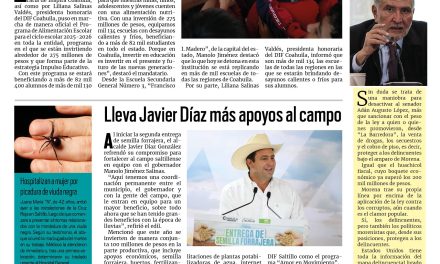 Portada RCG Media [24 de septiembre de 2025] Dan inicio al Programa de Alimentación Escolar en Coahuila; lleva Javier Díaz más apoyos al campo saltillense y más…