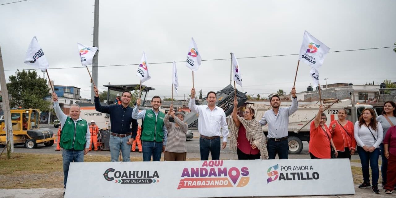Javier Díaz arranca repavimentación al sur de Saltillo
