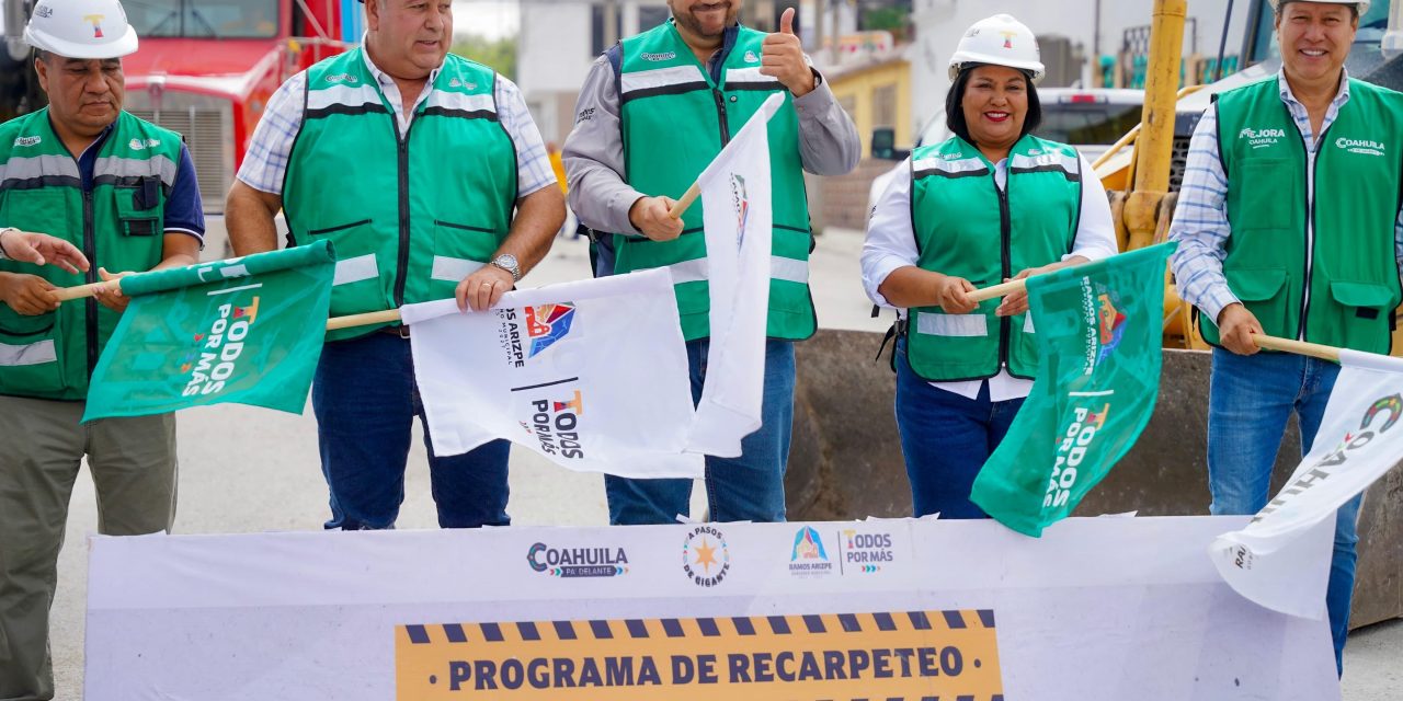 Arranca Tomás Gutiérrez recarpeteo número 10 en Ramos Arizpe
