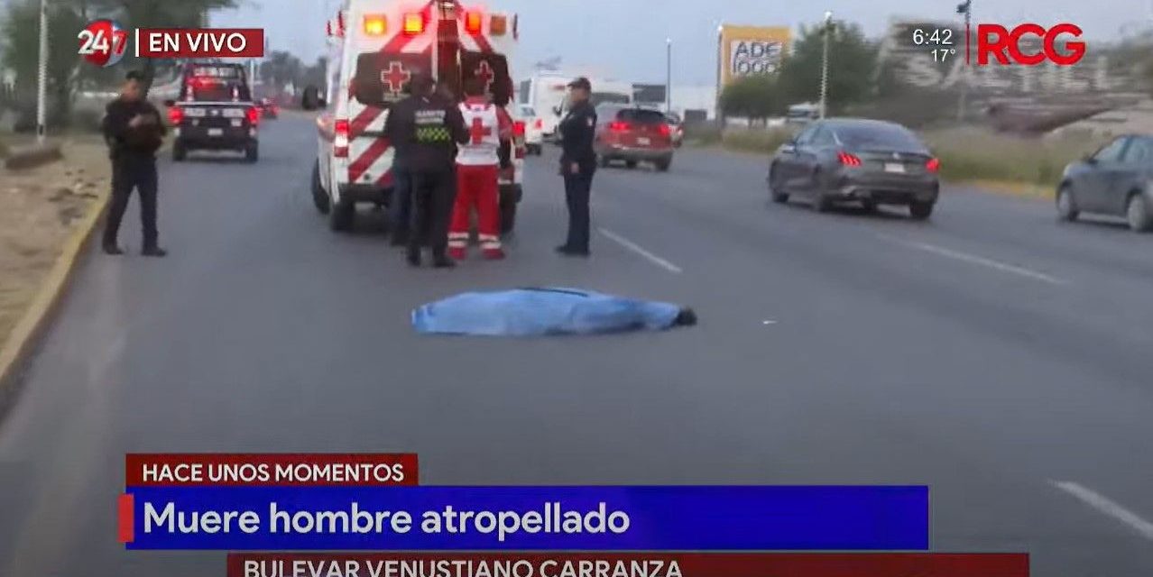 Hombre muere atropellado en V. Carranza