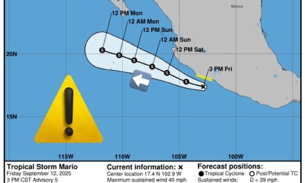 Tormenta tropical Mario se forma en el Pacífico y alerta a estados del sur y centro de México
