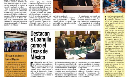 Portada RCG Carbonífera [2 de octubre de 2025] Presentan el Rodeo Saltillo y la Ruta Vinos y Dinos en Texas; destacan a Coahuila como el Texas de México y más…