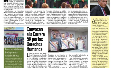 Portada RCG Carbonífera [3 de octubre de 2025] Destacan resultados de la estrategia Mejora Coahuila; convocan a la Carrera 5K por los Derechos Humanos y más…