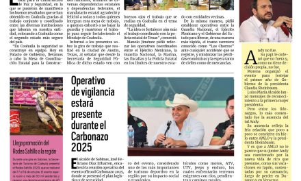 Portada RCG Carbonífera [4 de octubre de 2025] En seguridad seguimos con todo pa´delante: Manolo Jiménez; operativo de vigilancia estará presente durante el Carbonazo 2025 y más…