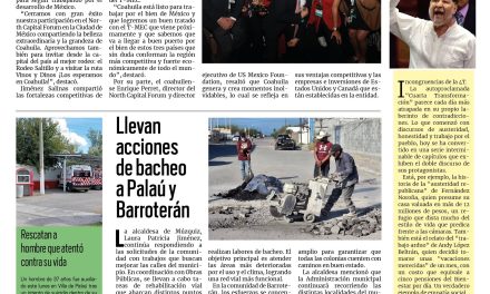 Portada RCG Carbonífera [8 de octubre de 2025] Manolo Jiménez presenta fortalezas de Coahuila en CDMX; llevan acciones de bacheo a Palaú y Barroterán y más…