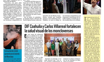 Portada RCG Centro [8 de octubre de 2025] Manolo Jiménez presenta fortalezas de Coahuila en CDMX; DIF Coahuila y Carlos Villarreal fortalecen la salud visual de los monclovenses y más…