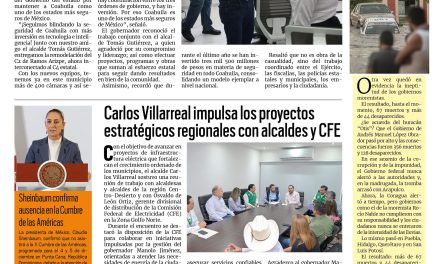 Portada RCG Centro [14 de octubre de 2025] Coahuila fortalece su seguridad con tecnología e inteligencia; Carlos Villarreal impulsa proyectos estratégicos regionales con alcaldes y CFE y más…