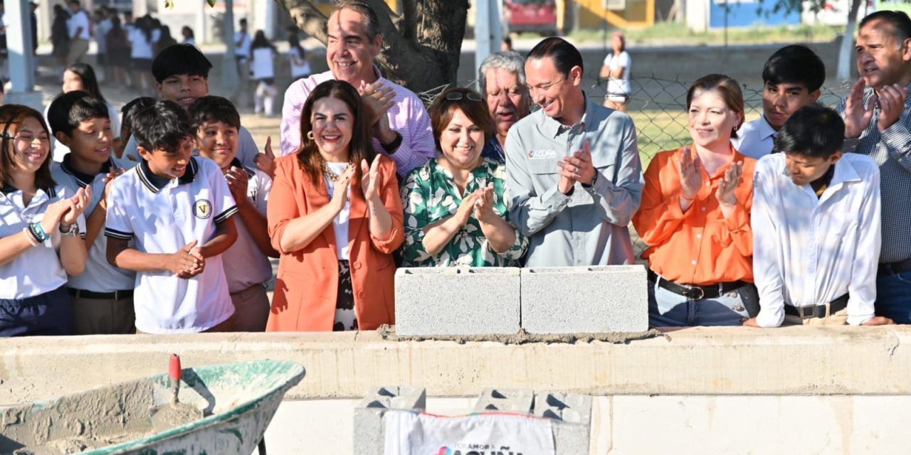 Inicia construcción de barda perimetral en secundaria de Acuña