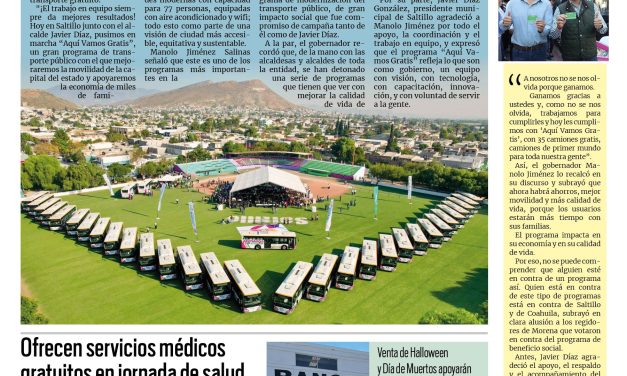 Portada RCG Fronteriza [1 de octubre de 2025] Manolo Jiménez y Javier Díaz dan inicio al programa ‘Aquí Vamos Gratis’; ofrecen servicios médicos gratuitos a través de jornada de salud y más…