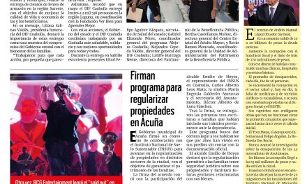 Portada RCG Fronteriza [12 de octubre de 2025] Lleva DIF Coahuila gran programa de lentes; Entregan mobiliario a secundaria de Acuña y más…