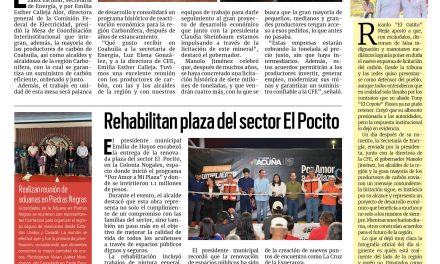 Portada RCG Fronteriza [25 de octubre de 2025] Trabajan por impulsar la economía estatal con pedidos de carbón; rehabilitan plaza del sector El Pocito y más…