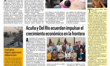 Portada RCG Fronteriza [26 de octubre de 2025] Con ‘Sonrisa Sana’, DIF Coahuila transforma vidas de niñas y niños; Acuña refuerza vigilancia contra el robo de ganado y más…